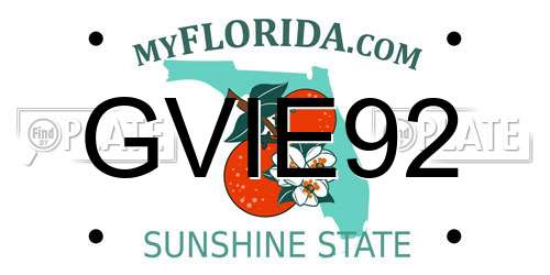 GVIE92 Florida License Plate