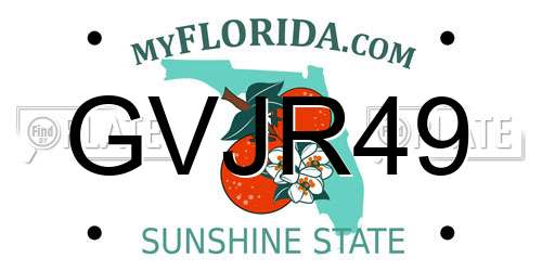 GVJR49 Florida License Plate