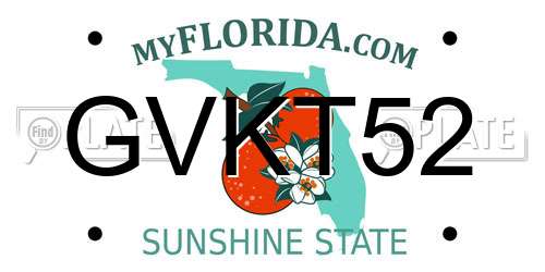 GVKT52 Florida License Plate