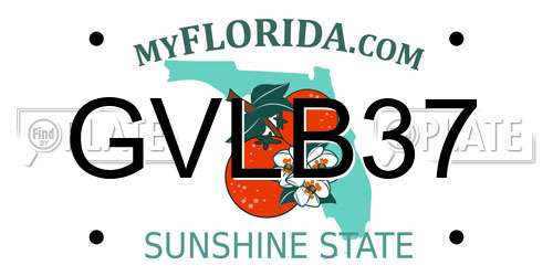 GVLB37 Florida License Plate