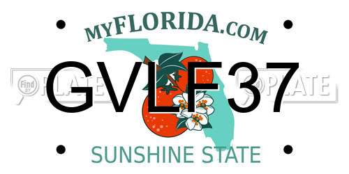 GVLF37 Florida License Plate