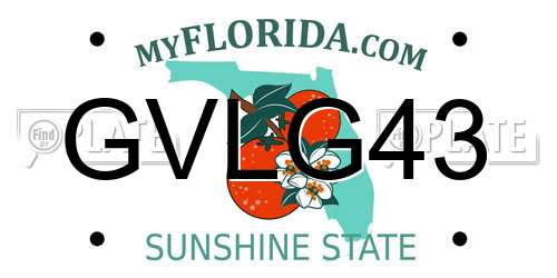 GVLG43 Florida License Plate