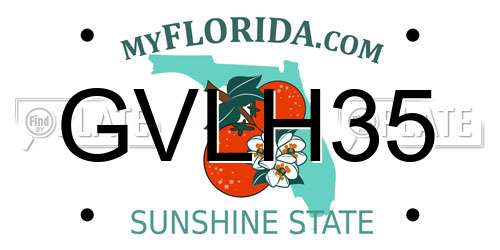 GVLH35 Florida License Plate