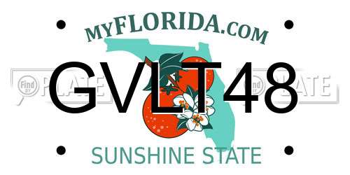 GVLT48 Florida License Plate