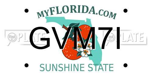 GVM7I Florida License Plate