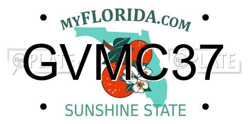 GVMC37 Florida License Plate