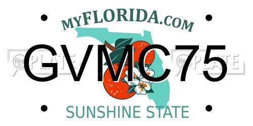 GVMC75 Florida License Plate