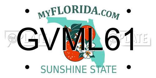 GVML61 Florida License Plate