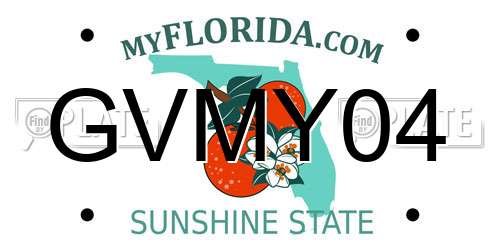 GVMY04 Florida License Plate