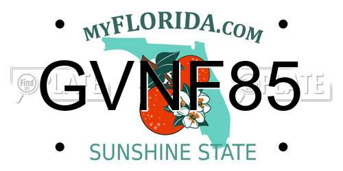 GVNF85 Florida License Plate