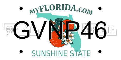 GVNP46 Florida License Plate