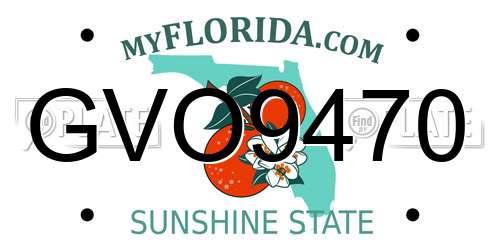 GVO9470 Florida License Plate