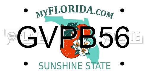 GVPB56 Florida License Plate