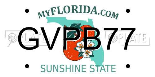 GVPB77 Florida License Plate