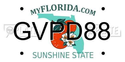 GVPD88 Florida License Plate