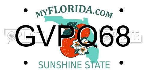 GVPQ68 Florida License Plate