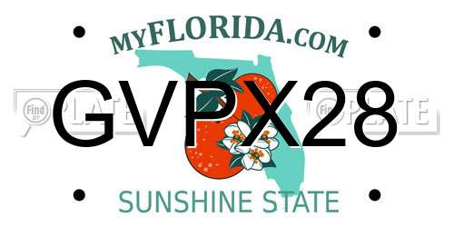 GVPX28 Florida License Plate
