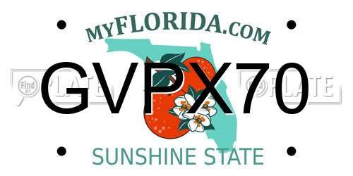 GVPX70 Florida License Plate