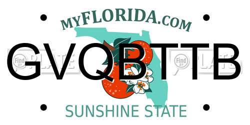 GVQBTTB Florida License Plate