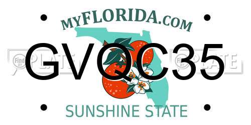 GVQC35 Florida License Plate