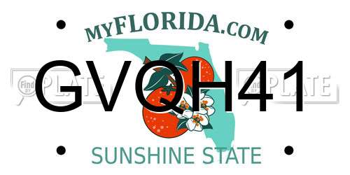 GVQH41 Florida License Plate