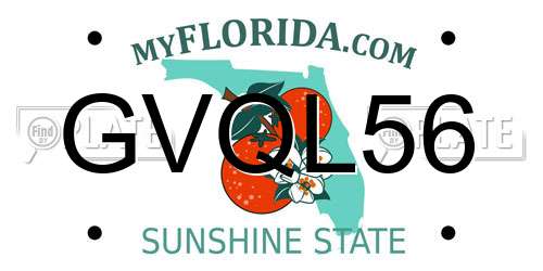GVQL56 Florida License Plate