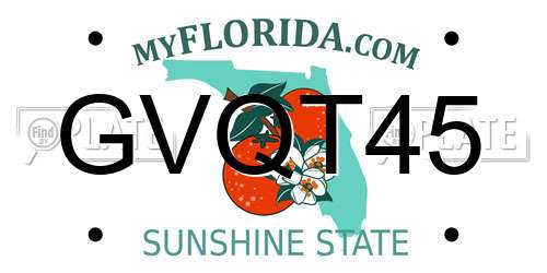 GVQT45 Florida License Plate