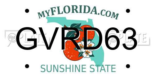 GVRD63 Florida License Plate