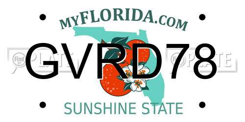 GVRD78 Florida License Plate