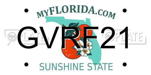 GVRF21 Florida License Plate