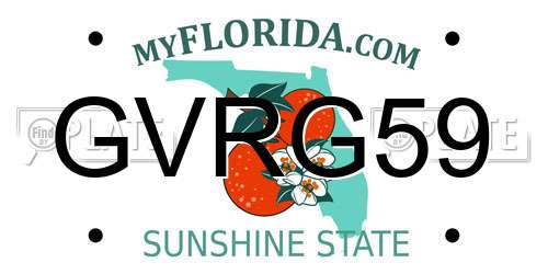 GVRG59 Florida License Plate