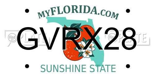 GVRX28 Florida License Plate