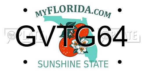 GVTG64 Florida License Plate