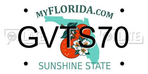 GVTS70 Florida License Plate