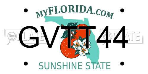 GVTT44 Florida License Plate