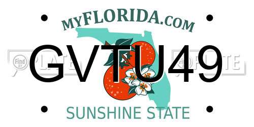 GVTU49 Florida License Plate