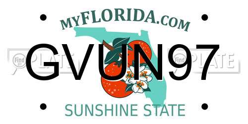 GVUN97 Florida License Plate