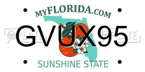 GVUX95 Florida License Plate