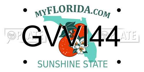 GVVI44 Florida License Plate