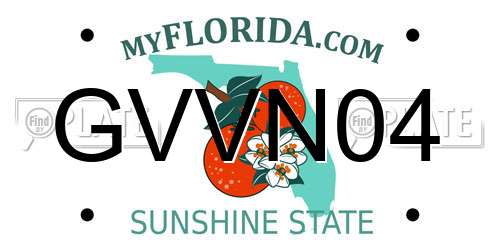 GVVN04 Florida License Plate