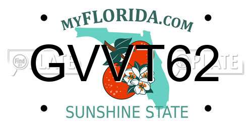 GVVT62 Florida License Plate
