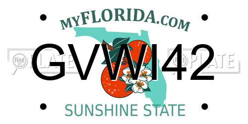 GVWI42 Florida License Plate