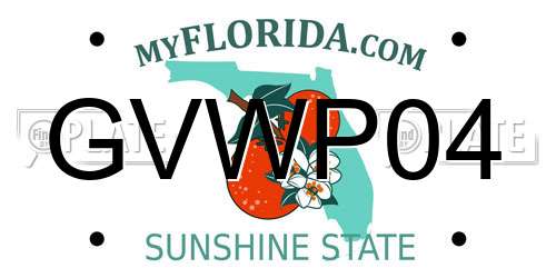 GVWP04 Florida License Plate