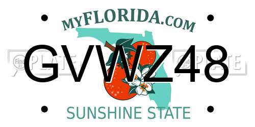 GVWZ48 Florida License Plate