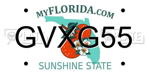 GVXG55 Florida License Plate