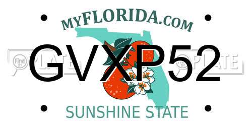 GVXP52 Florida License Plate