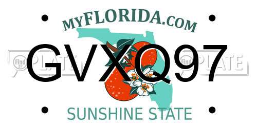 GVXQ97 Florida License Plate