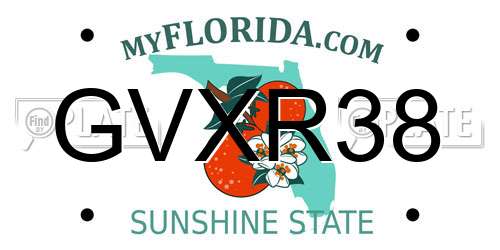 GVXR38 Florida License Plate
