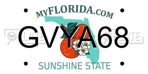 GVYA68 Florida License Plate