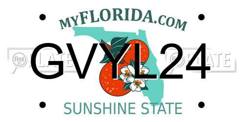 GVYL24 Florida License Plate